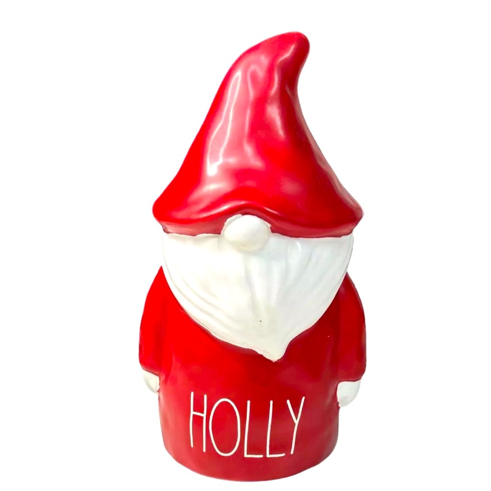 NEW Rae Dunn Holly Ceramic Gnome Decor Christmas Holiday Decor